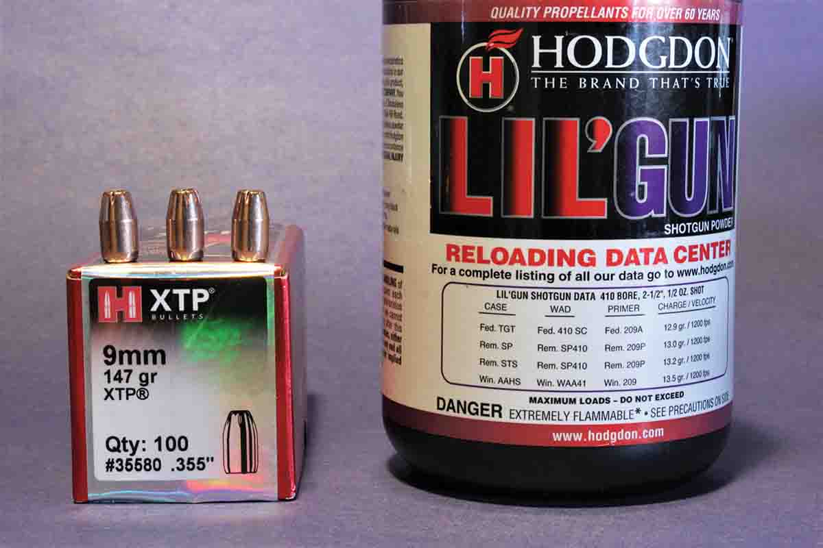 The most accurate handload tested turned out to be the Hornady 147-grain XTP 9mm bullet, combined with Hodgdon Lil’Gun.